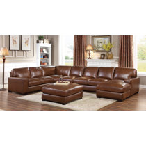 Daventry Leather Sectional Sofas Wayfair